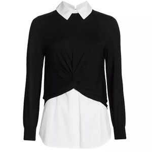 Verónica Beard Phoebe mixed media top XS